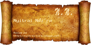 Nyitrai Nóra névjegykártya