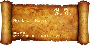 Nyitrai Nóra névjegykártya